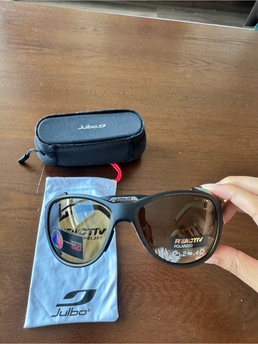 Julbo Men’s Polarized Brown Wrap Sunglasses
